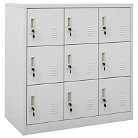 vidaXL Förvaringsskåp ljusgrå 90x45x92,5 cm stål