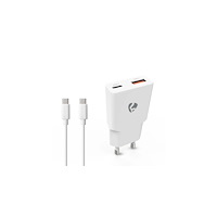 NEDIS Laddare vägg NEDIS GaN 2xUSB-A/C 1m vit