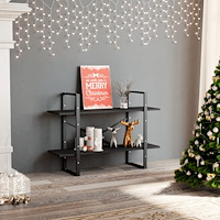 vidaXL Bokhylla 2 hyllplan grå 100x30x70 cm konstruerat trä