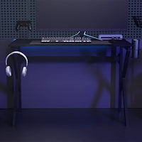 vidaXL Gamingskrivbord med K-formade ben svart 110x60x75 cm