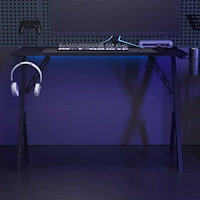 vidaXL Gamingskrivbord med Y-formade ben svart 110x60x75 cm