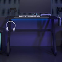 vidaXL Gamingskrivbord med ZZ-formade ben svart 110x60x75 cm