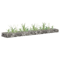 vidaXL Planteringsgabion upphöjd galvaniserat stål 180x30x10 cm