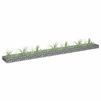 vidaXL Planteringsgabion upphöjd galvaniserat stål 270x30x10 cm