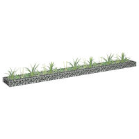 vidaXL Planteringsgabion upphöjd galvaniserat stål 270x30x10 cm