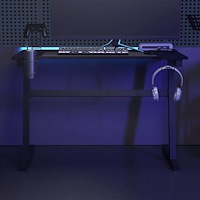 vidaXL Gamingskrivbord LED med Z-formade ben svart 110x60x75 cm