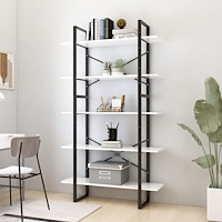 vidaXL Bokhylla 5 hyllplan vit 100x30x175 cm konstruerat trä