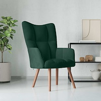 vidaXL Vilstol mörkgrön sammet