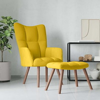 vidaXL Vilstol med fotpall senapsgul sammet