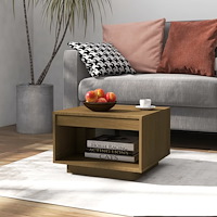 vidaXL Soffbord honungsbrun 50x50x33,5 cm massiv furu