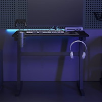 vidaXL Gamingskrivbord LED med Z-formade ben svart 90x60x75 cm