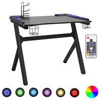 vidaXL Gamingskrivbord LED med Y-formade ben svart 90x60x75 cm