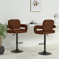 vidaXL Barstolar 2 st brun tyg