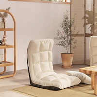 vidaXL Golvstol vikbar gräddvit tyg