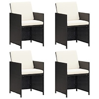 vidaXL Trädgårdsstolar 4 st konstrotting svart