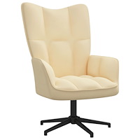 vidaXL Vilstol gräddvit sammet