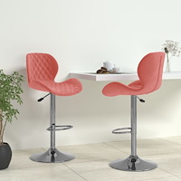 vidaXL Barstolar 2 st rosa sammet