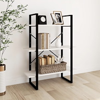 vidaXL Bokhylla 3 hyllplan vit 80x30x105 cm massiv furu