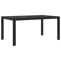 vidaXL Utebord 150x90x75 cm Härdat glas och konstrotting svart