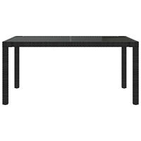 vidaXL Utebord 150x90x75 cm Härdat glas och konstrotting svart