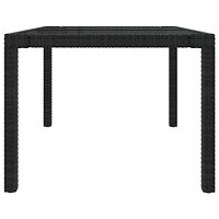 vidaXL Utebord 150x90x75 cm Härdat glas och konstrotting svart