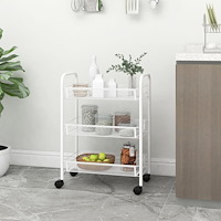 vidaXL Rullvagn 3 våningar vit 46x26x64 cm järn