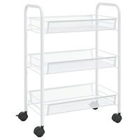 vidaXL Rullvagn 3 våningar vit 46x26x64 cm järn