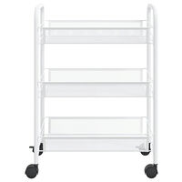 vidaXL Rullvagn 3 våningar vit 46x26x64 cm järn