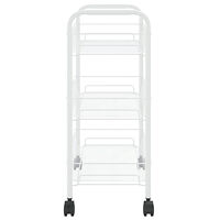 vidaXL Rullvagn 3 våningar vit 46x26x64 cm järn