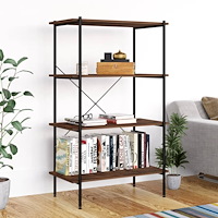 vidaXL Hyllenhet med 4 hyllplan svart och naturfärg 80x40x130 cm