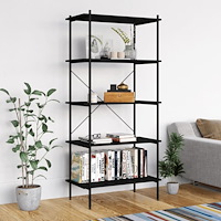 vidaXL Hyllenhet med 5 hyllplan svart 80x40x163 cm