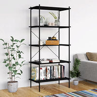 vidaXL Hyllenhet med 5 hyllplan svart 80x40x163 cm