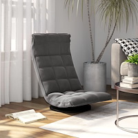 vidaXL Snurrbar golvstol mörkgrå sammet