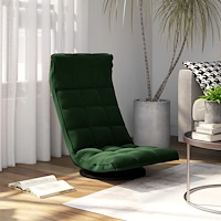 vidaXL Snurrbar golvstol mörkgrön sammet