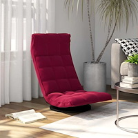 vidaXL Snurrbar golvstol vinröd sammet