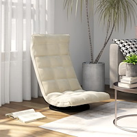 vidaXL Snurrbar golvstol gräddvit sammet