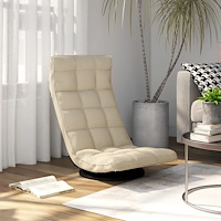 vidaXL Snurrbar golvstol gräddvit tyg