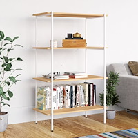 vidaXL Hyllenhet med 4 hyllplan vit och ek 80x40x130 cm