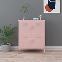 vidaXL Förvaringsskåp rosa 80x35x101,5 cm stål