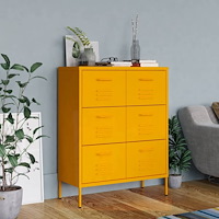 vidaXL Byrå senapsgul 80x35x101,5 cm stål