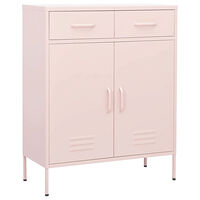 vidaXL Förvaringsskåp rosa 80x35x101,5 cm stål
