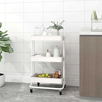 vidaXL Rullvagn 3 våningar vit 42x35x85 cm järn och ABS