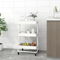 vidaXL Rullvagn 3 våningar vit 42x35x85 cm järn och ABS