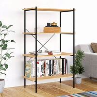vidaXL Hyllenhet med 4 hyllplan svart och ek 80x40x130 cm