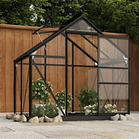 vidaXL Glasväxthus antracit 155x103x191 cm aluminium