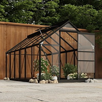 vidaXL Glasväxthus antracit 155x298x191 cm aluminium