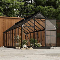 vidaXL Glasväxthus antracit 155x395,5x191 cm aluminium
