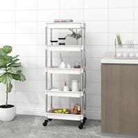 vidaXL Rullvagn 5 våningar vit 42x29x128 cm järn och ABS