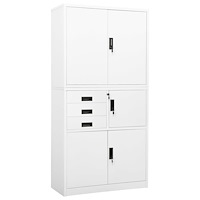 vidaXL Dokumentskåp vit 90x40x180 cm stål