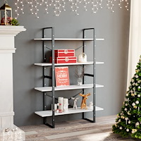 vidaXL Bokhylla 4 hyllplan vit 100x30x140 cm konstruerat trä